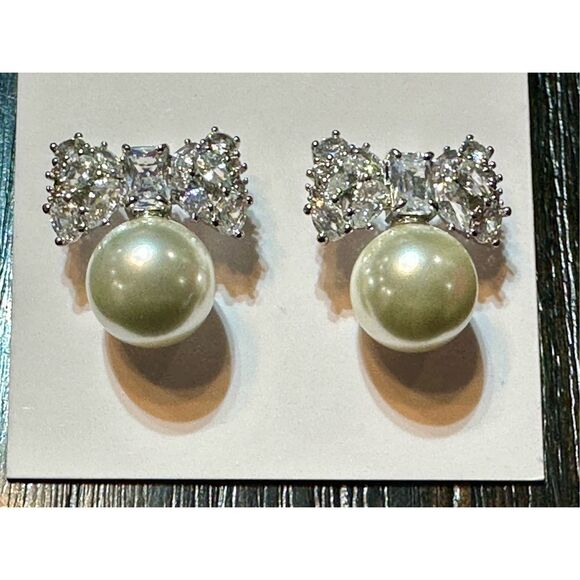 Kate Spade NEW earrings - Happily Ever After statement earrings pearl sparkle - Picture 7 of 13